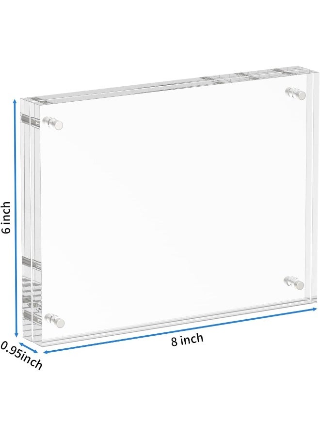 NIUBEE Acrylic Photo Frame 6x8, Double Sided Magnetic Blocks Pet Picture Frame - Image 2