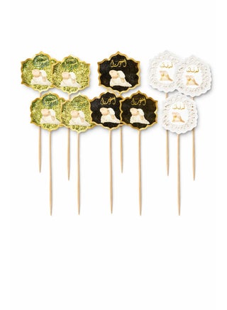 Eid Al Adha Sheep Cupcake Toppers Set – Decorative Mubarak Party Picks for Cakes & Desserts - view 2