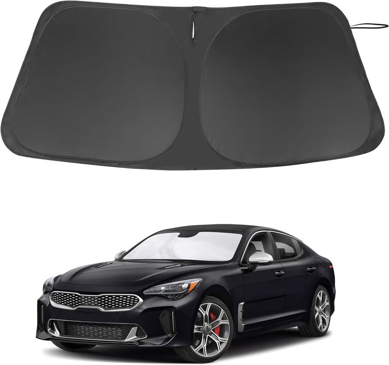 LHFLIVE Windshield Sun Shade Custom Fit for 2018-2023 Kia Stinger Accessories Foldable Sunshade Sun Blocker Protect Car from Sun Rays & Heat Damage Keep Car Cooler - Image 1