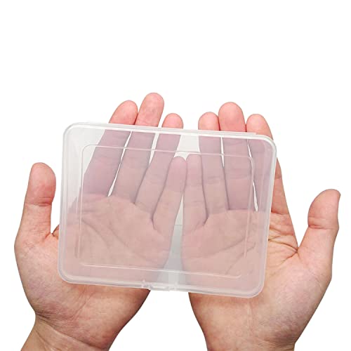 Goiio 12 Pcs Mini Plastic Storage Containers Box with Lid, 5x4x1.3 Inches Clear Rectangle Box for Collecting Small Items, Beads, Game Pieces, Business Cards, Crafts Accessories - Image 2