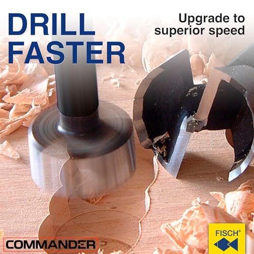 Fisch Black Shark Forstner Drill Bit, Premium Forged Steel Bit for Woodworking, Precision Wave Design, No-Slip Shank, Made in Austria (2 in) - Image 3