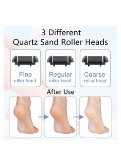 ULHYC Electric Callus Remover for Feet Rechargeable Pedicure Tool Foot Care Foot File All-in-1 Callus Remover Kit for Removing Cracked and Dead Skin from Heels with 3 Roller Heads 2-Speed Battery Display  - Image 5