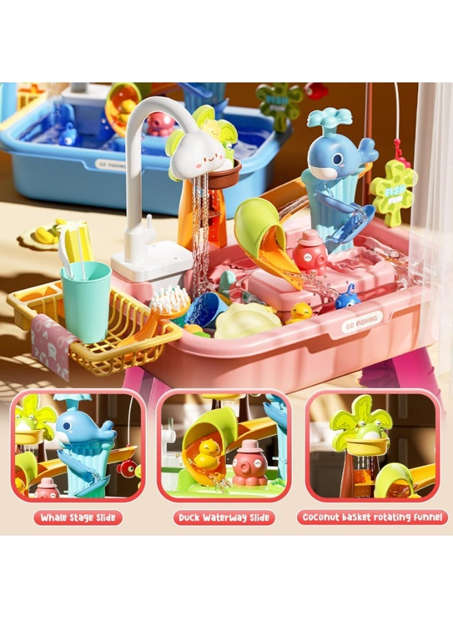 Oasisgalore Water Table for Toddlers,4-in-1 Kids Water Play Table, Play Sink with Detachable Legs,Kids Kitchen Playset Sink Toy for Girl and Boy - Image 2