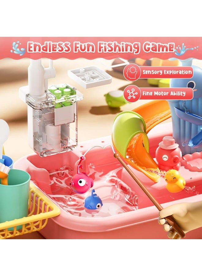 Oasisgalore Water Table for Toddlers,4-in-1 Kids Water Play Table, Play Sink with Detachable Legs,Kids Kitchen Playset Sink Toy for Girl and Boy - Image 4