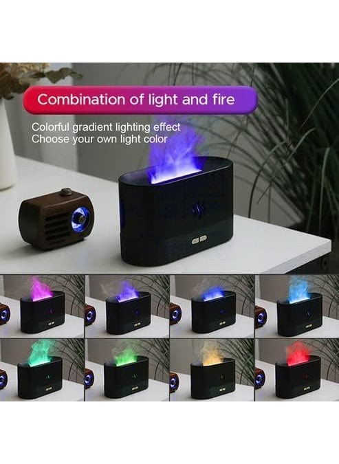 MDEX MDEX Flame Air Aroma Diffuser H20 Humidifier Oil Diffuser for HomeOfficeYoga with AutoOff Black  - Image 2