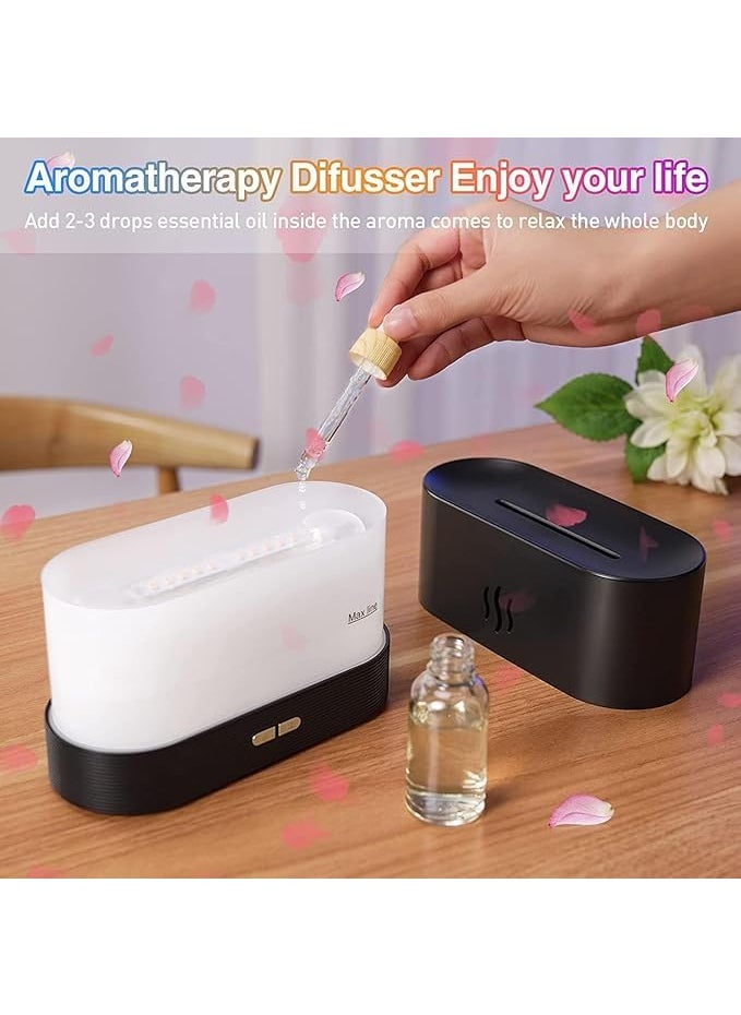 MDEX MDEX Flame Air Aroma Diffuser H20 Humidifier Oil Diffuser for HomeOfficeYoga with AutoOff Black  - Image 3
