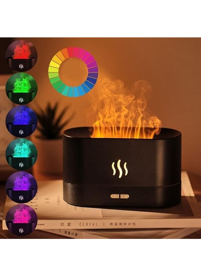 MDEX MDEX Flame Air Aroma Diffuser H20 Humidifier Oil Diffuser for HomeOfficeYoga with AutoOff Black  - Image 4