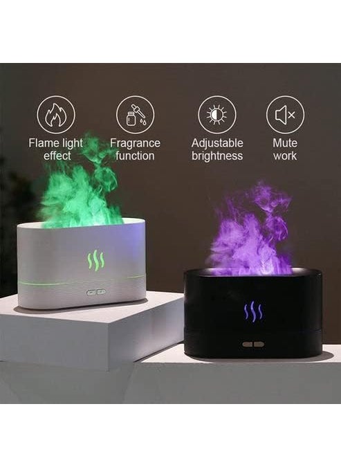 MDEX MDEX Flame Air Aroma Diffuser H20 Humidifier Oil Diffuser for HomeOfficeYoga with AutoOff Black  - Image 5