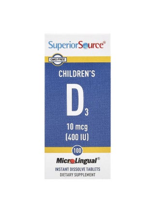 Superior Source, Children's D3, 10 mcg (400 IU), 100 MicroLingual® Instant Dissolve Tablets - pzsku/Z84437AA75B80D663C084Z/45/_/1745236752/590e9987-ba41-44be-8c74-b1c9491e5508