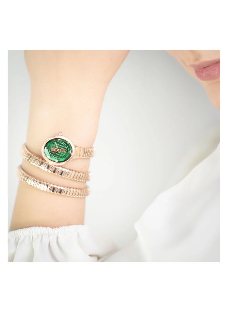 Just Cavalli Just Cavalli Women Serpent Design Green Dial Rose Gold Tone Watch - JC1L269M0045  - Image 5