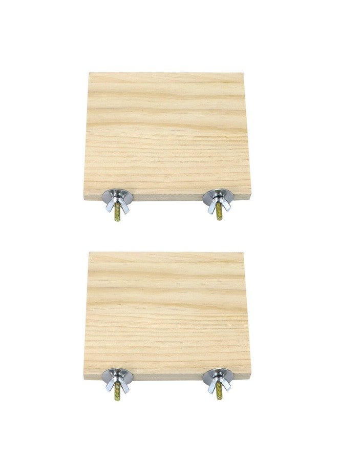 Litewoo 2pcs Bird Perch Platform Flat Stand Beak Paw Grinding Wood for Parrot Parakeet Cockatiel Lovebird Conure Finch Budgie - Image 1