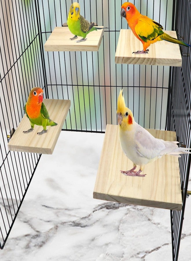 Litewoo 2pcs Bird Perch Platform Flat Stand Beak Paw Grinding Wood for Parrot Parakeet Cockatiel Lovebird Conure Finch Budgie - Image 5