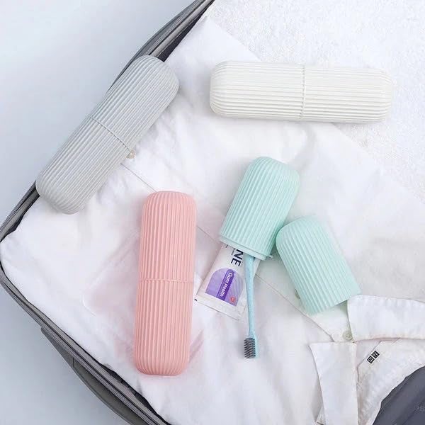 MARUTIWARE MARUTIWARE Capsule Toothbrush Box Case Holder Travel Cover Organizer Plastic Multicolor Colour  - Image 5
