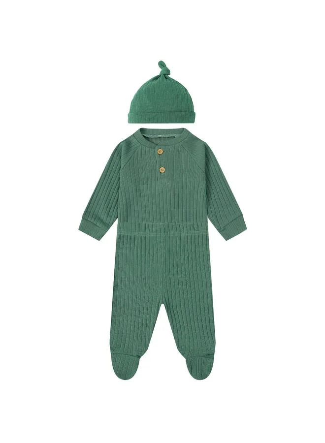 Luna & Lily 3-Piece Ribbed Bodysuit, Footed Pants and Soft Hat Set