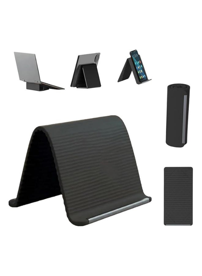 Portable Foldable Silicone Phone Holder, Multi-Angle Adjustable Flexible Phone & Tablet Stand, Bendable Aluminum Core, Non-Slip Desktop Holder for Smartphones, Tablets, Video Calls & Office Desk - Image 1