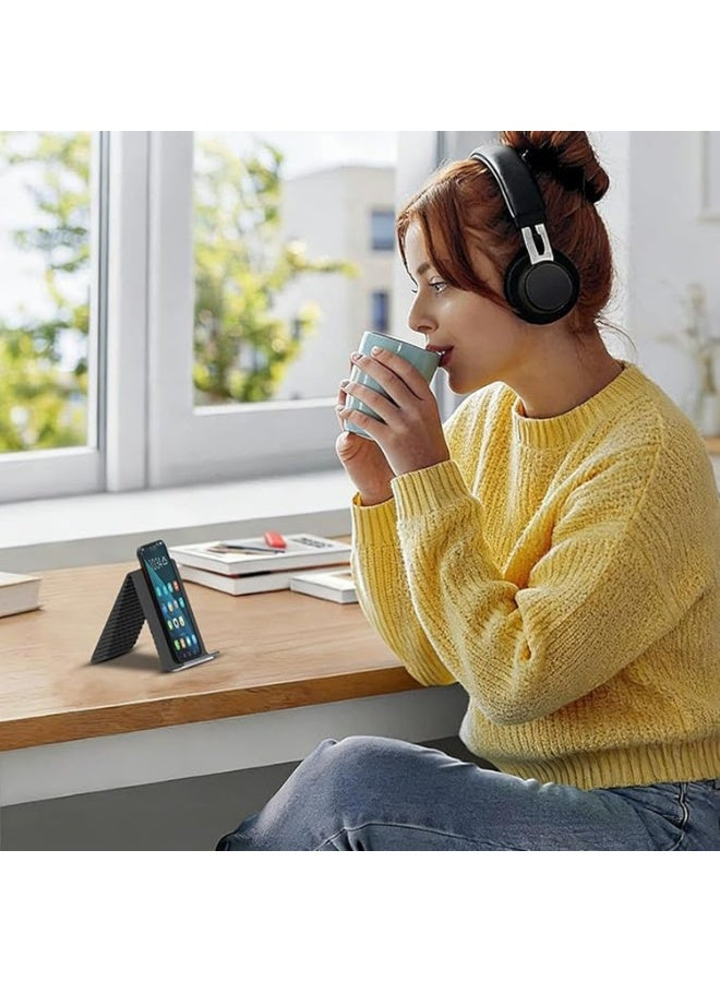 Portable Foldable Silicone Phone Holder, Multi-Angle Adjustable Flexible Phone & Tablet Stand, Bendable Aluminum Core, Non-Slip Desktop Holder for Smartphones, Tablets, Video Calls & Office Desk - Image 3