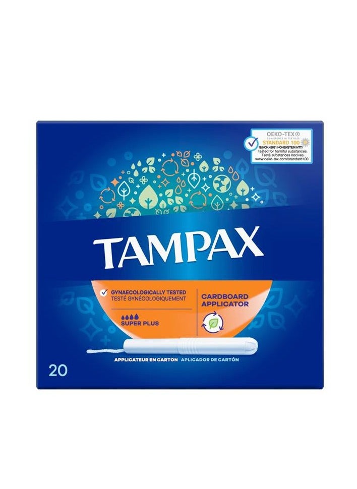 Tampax Cardboard Applicator Tampons Super Plus 20 Pcs 