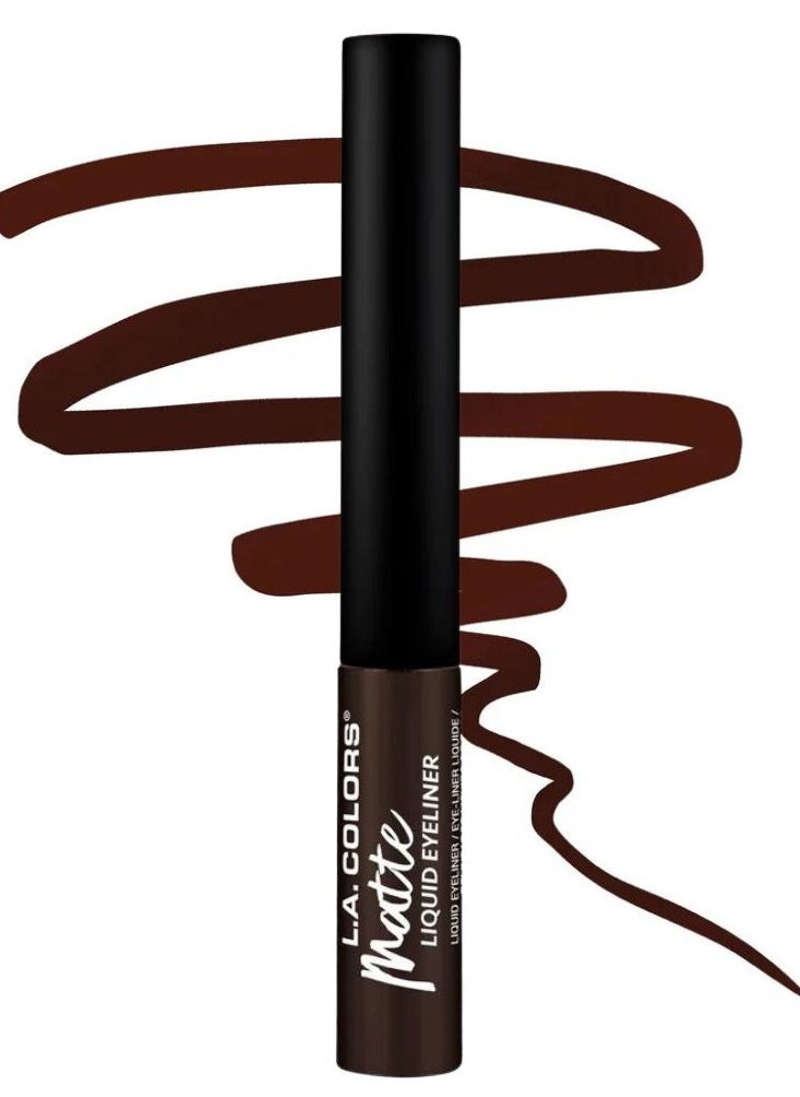 LA Colors L.A. Colors Liquid Eyeliner Matte, Chrome and Holographic Matte Dark Brown 5ml  - Image 1