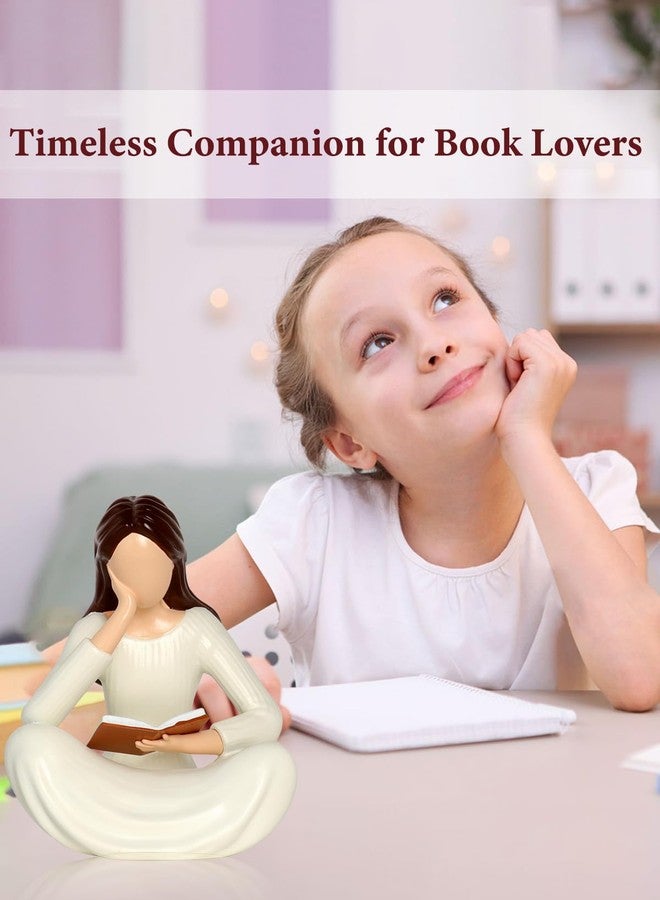 تمثال كونيدون المفكر القارئ المجرد - هدية عصرية لمحبي الكتب من النساء والقارئات والمعلمات والخريجات وأمناء المكتبات، منحوتة فنية من الراتنج لتزيين رفوف الكتب وغرفة المعيشة ومكتب العمل - Image 2