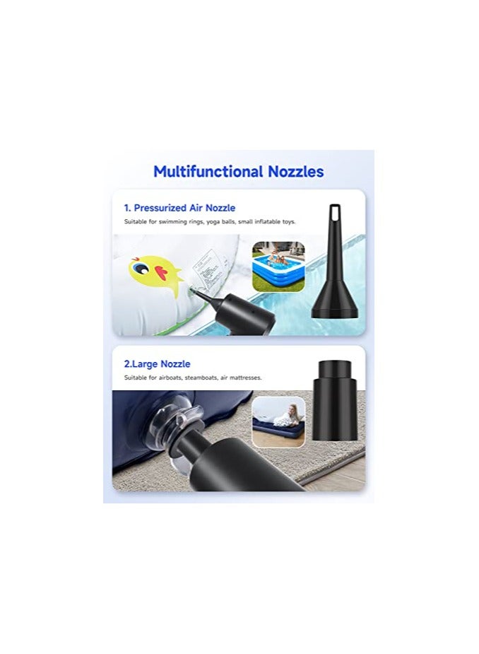 erorex Air Duster,3-Gear to 51000RPM Electric Air Duster Portable Air Blower with LED Light, 6000mAhRechargeable Cordless Air Duster for Computer Keyboard Fast Charge(Black) - Image 4