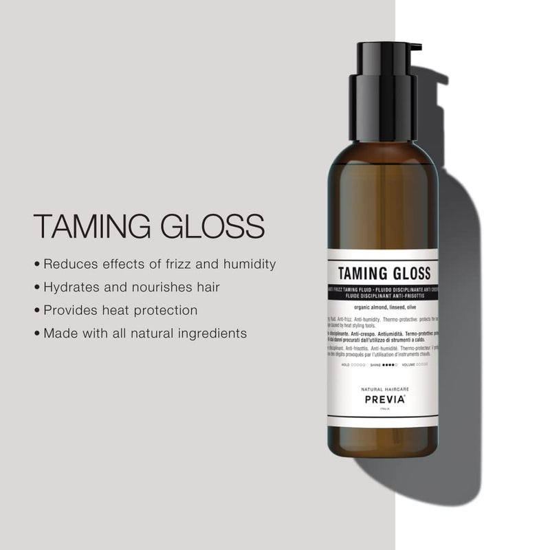 PREVIA Hair Gloss Taming Serum & Leave-In Conditioner - Anti-Frizz Heat Protectant for Dry Damaged Hair - Organic Almond Vegan Moisturizing Gloss - 6.7 oz - Image 2