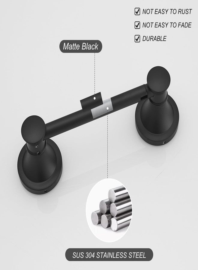 BESy Wall Mounted Toilet Paper Roll Holder Rustproof Toilet Tissue Holder Bathroom Flexible Pivoting Handle Tissue Roll Holder, Matte Black, Stainless Steel - Image 3