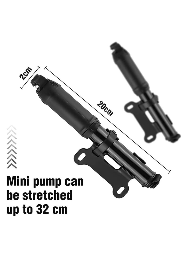 Generic Bike Pump with Presta & Schrader Valves, 100 PSI / 80 PSI Bicycle Pump for Electric Bike Tire Mini Pump, Handheld Portable Bike Pump, Universal Small High Pressure Ball Needle Accessories  - Image 1