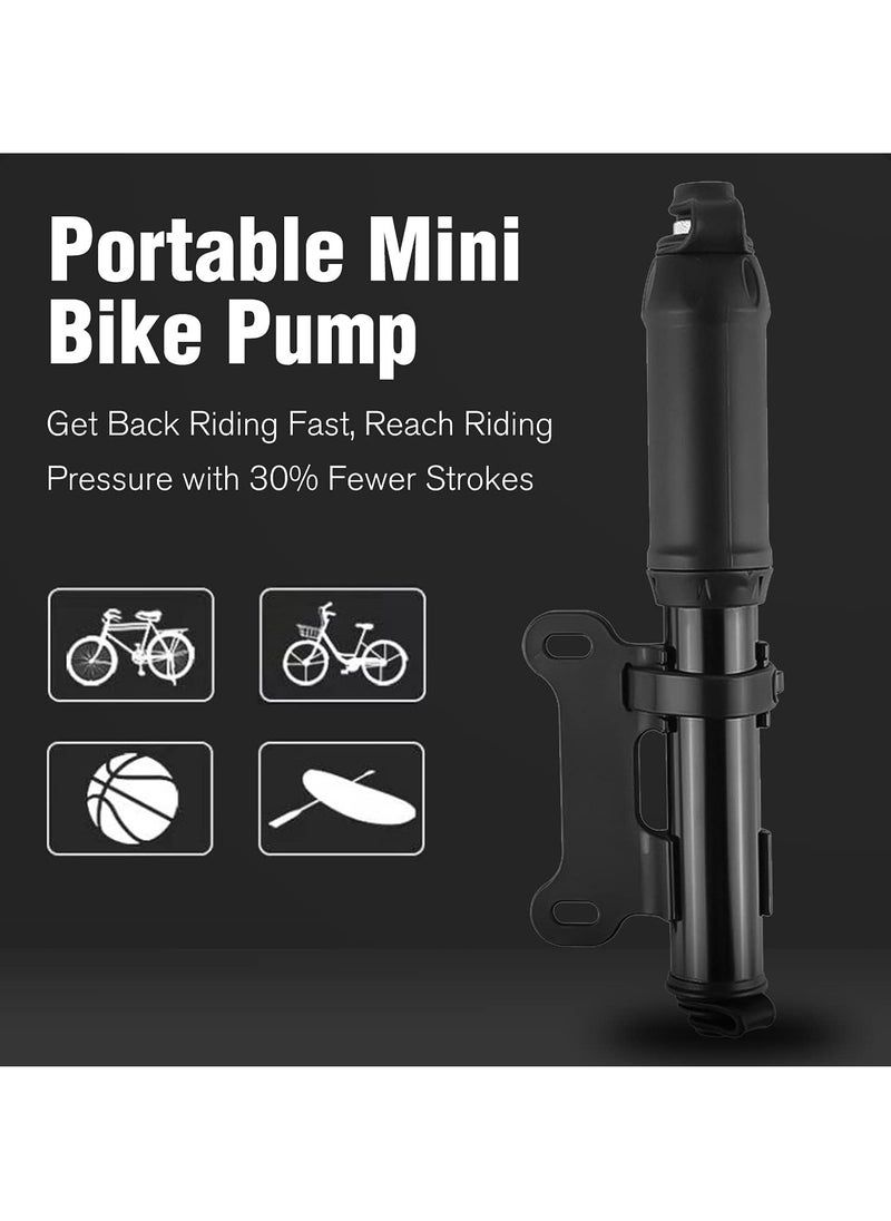 Generic Bike Pump with Presta & Schrader Valves, 100 PSI / 80 PSI Bicycle Pump for Electric Bike Tire Mini Pump, Handheld Portable Bike Pump, Universal Small High Pressure Ball Needle Accessories  - Image 5