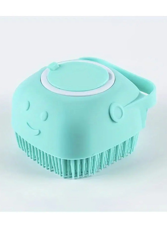 Goolsky Pet Shampoo Brush, Silicone Massage Rubber Bath Comb With Shampoo Storage For Dog & Cat, Pet Grooming Tool Christmas Gift - Image 1