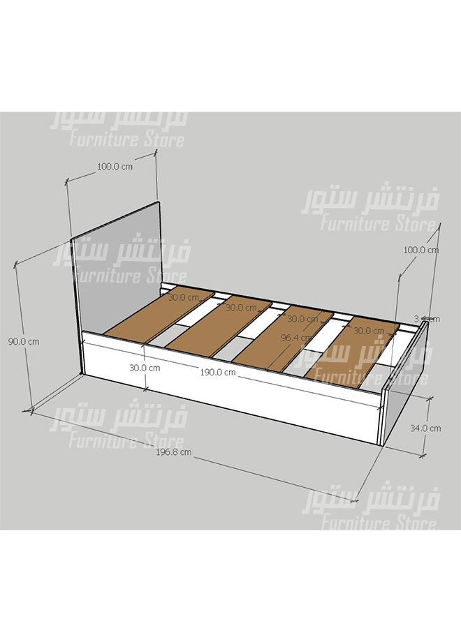 فرنتشر ستور سرير مودرن - عرض100 سم طول190 سم ، من فرنتشر ستور. - Image 2