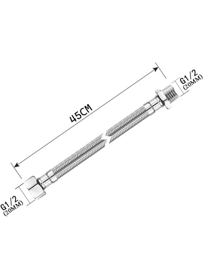 Biella 1/2Inch Male And Female Corrugated Electrical Proof Pipe Braided Stainless Steel Flexible Conduit Metal Hose (45Cm)  - Image 2