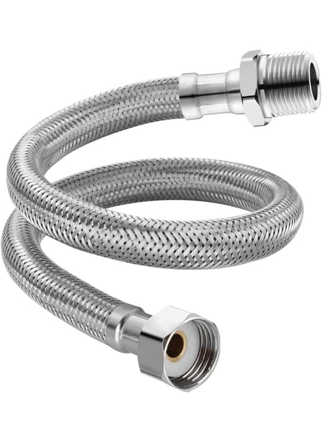 Biella 1/2Inch Male And Female Corrugated Electrical Proof Pipe Braided Stainless Steel Flexible Conduit Metal Hose (45Cm)  - Image 1