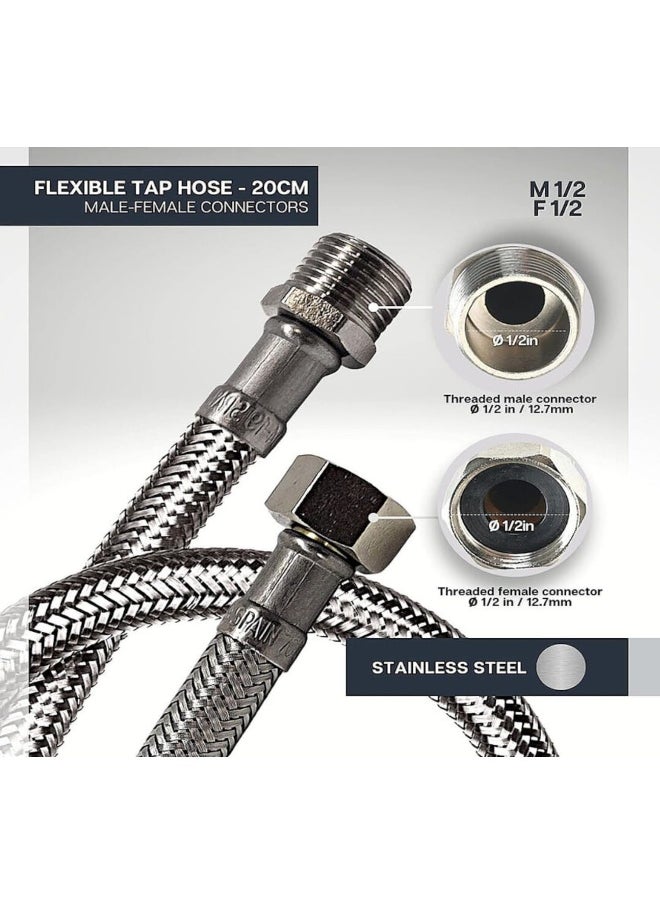 Biella 1/2Inch Male And Female Corrugated Electrical Proof Pipe Braided Stainless Steel Flexible Conduit Metal Hose (45Cm)  - Image 3