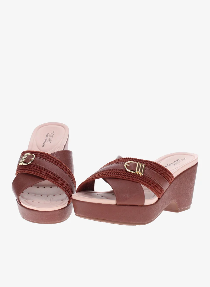 Modare Brown Modare Women’s Flat Summer Footwear – Lightweight Slip-On Comfort with Stylish Casual Design for Women | Best Price UAE