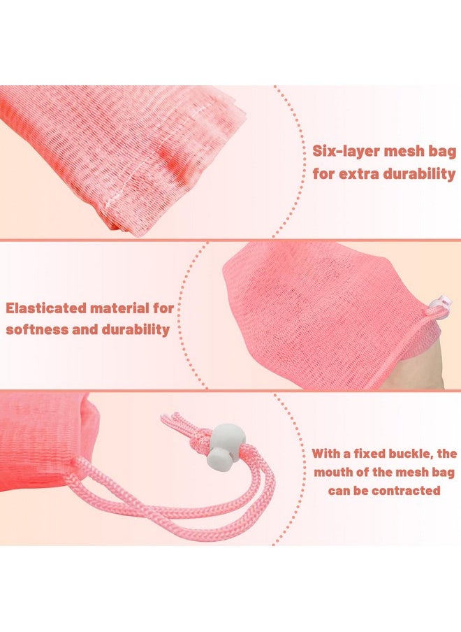 Feelorna Soap Bag Soft For Shower Nylon Multilayer Soap Pouch Saver With Drawstring For Foaming And Dryinghangable (3.14X7.08 Greenpinkbeige)  - Image 3