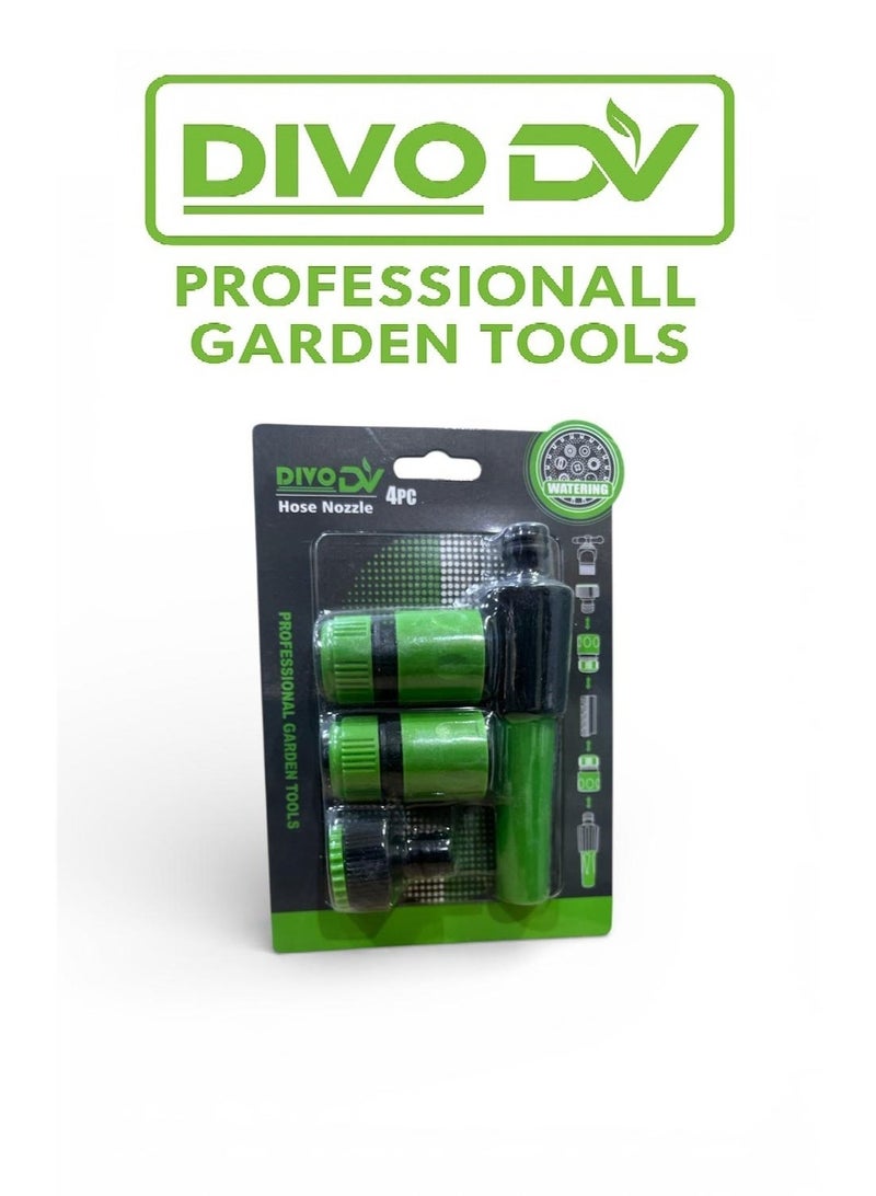 ديفو مجموعة طقم رشاش ماء للحديقة 4 قطع مع وصلات خرطوم سريعة التركيب – ماركة DIVO موديل DVO714-42 - Image 1
