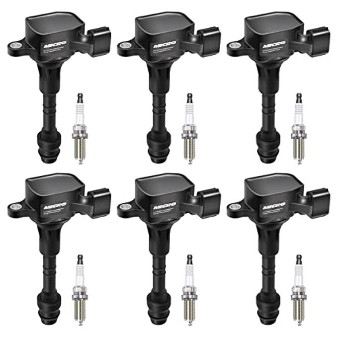 Micro Set of 6 Ignition Coils Pack UF349 & 6Pcs Iridium Spark Plugs 4469 Compatible with Altima Maxima Murano Pathfinder Quest Infiniti I35 QX4 Replacement for C1406 5C1403 22248-8J115 - Image 4