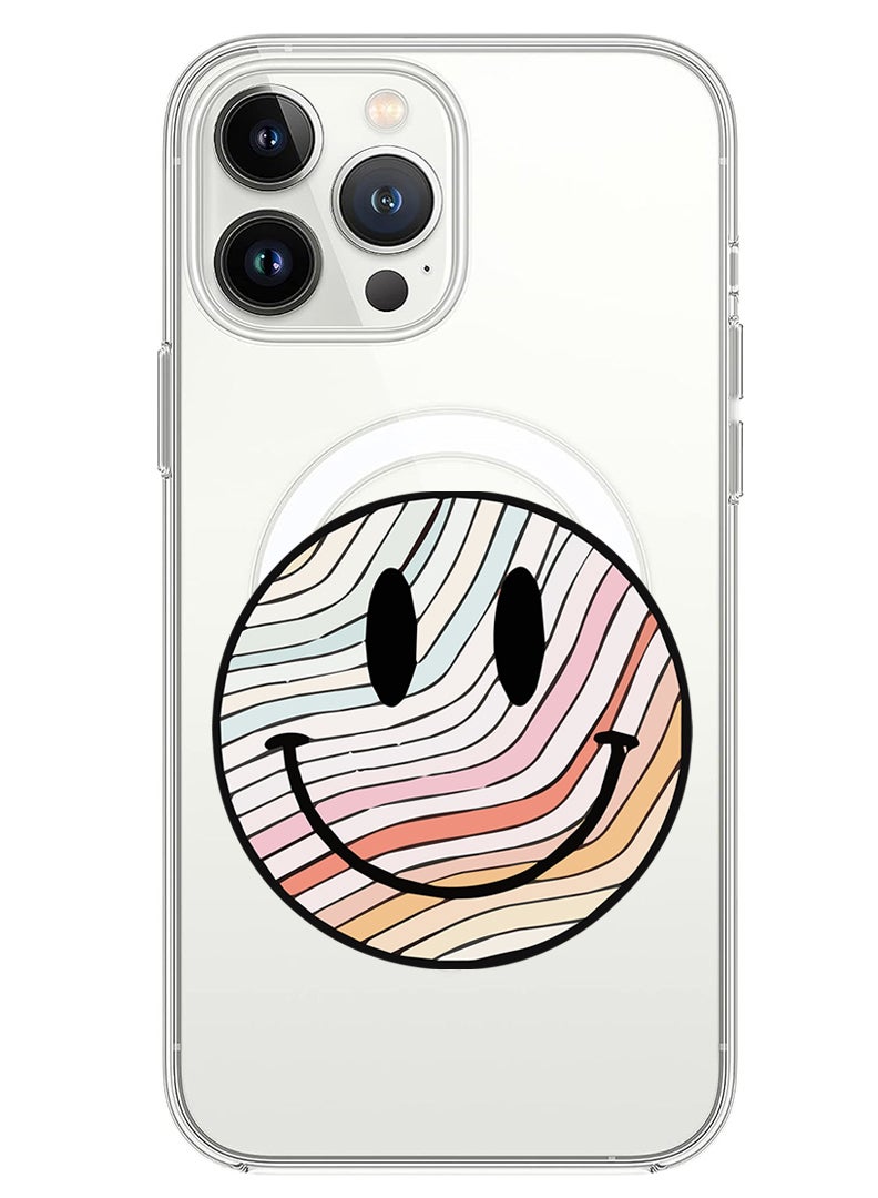 Theodor Magnetic Case for iPhone 14 Pro 6.1-inch Compatible with MagSafe Wireless Charging, Shockproof Phone Bumper Cover Smiley - Image 1