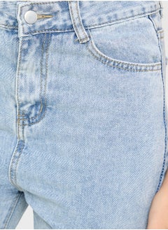 Ginger Stone Wash Straight Fit Distressed Jeans  - Image 4