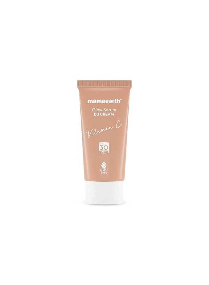 Glow Serum BB Cream With Vitamin C And Turmeric - 25 G Long Lasting Natural Coverage Spf 30 Pa++ Sun Protection Lightweight And Hydrating