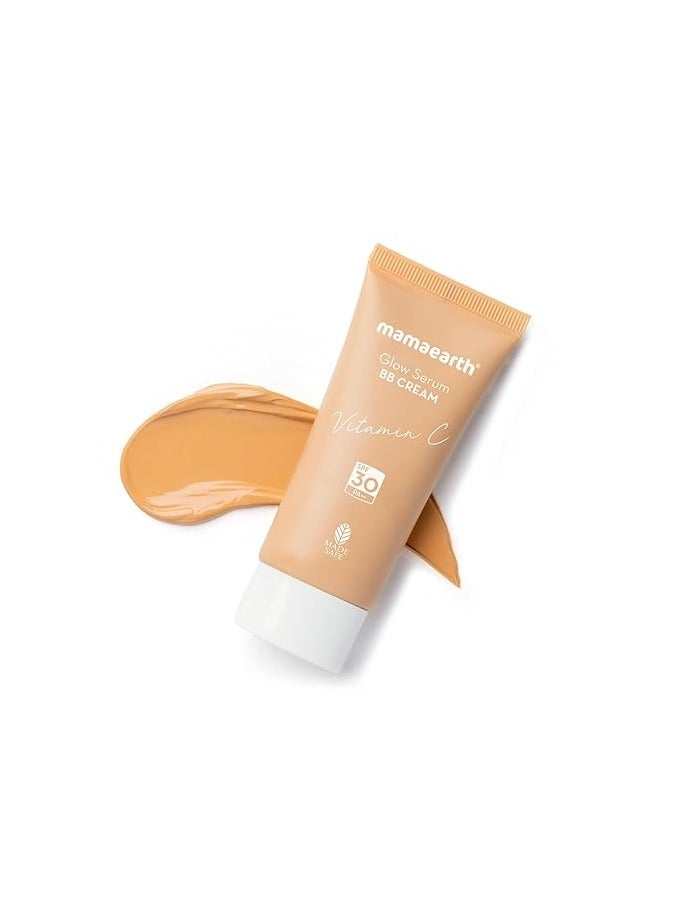 Glow Serum BB Cream With Vitamin C And Turmeric - 25 G Long Lasting Natural Coverage Spf 30 Pa++ Sun Protection Lightweight And Hydrating