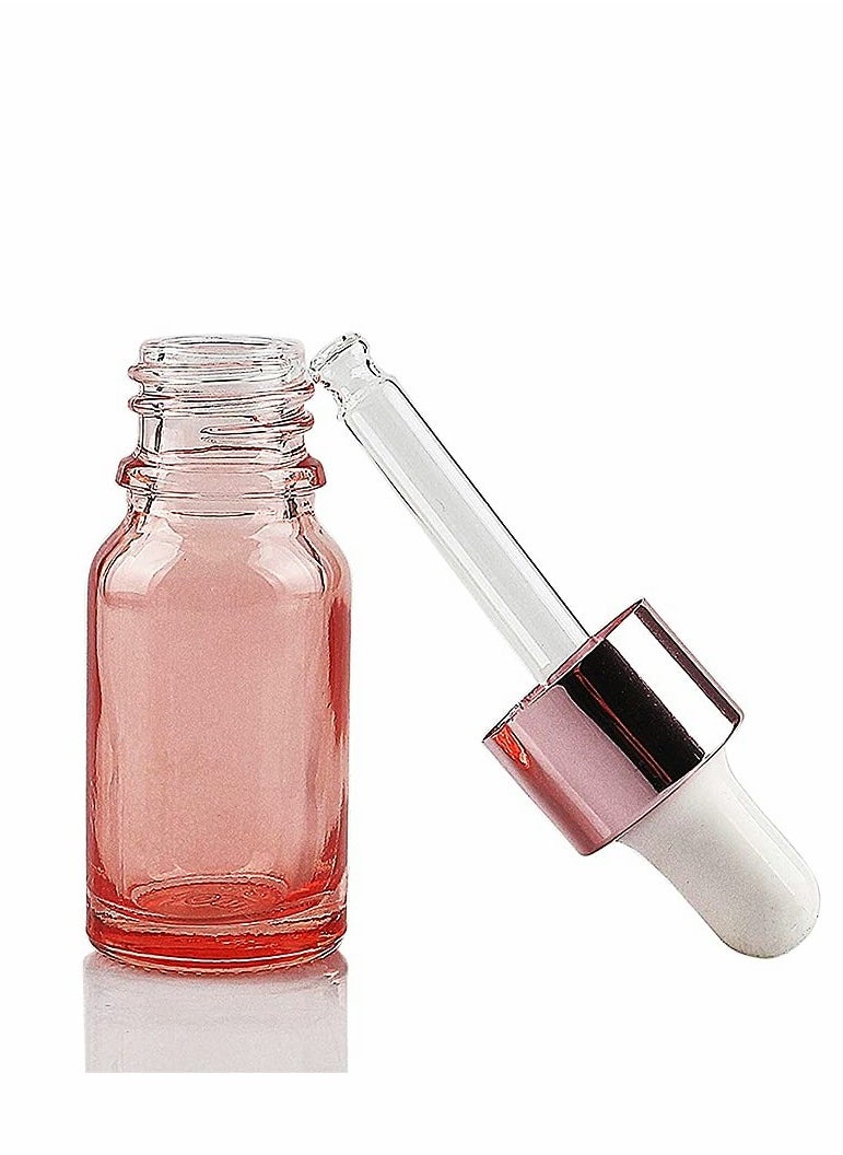 SYOSI - Glass Dropper Bottle for Essential Oils, 18 Pack Empty Eye Holder With Pipette and Caps, Cosmetic Perfume Sample Vial Container 5ml Pink - Image 1