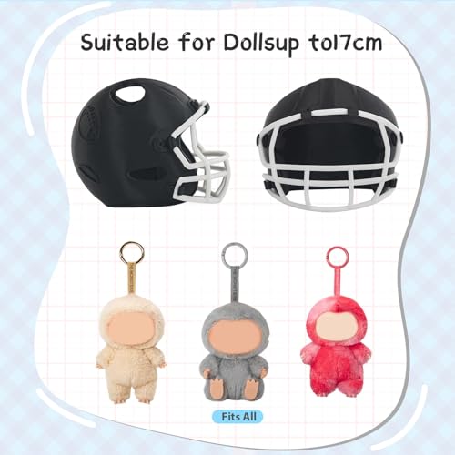 JUNIQUTE 3D Printed Football Helmet Used for Labubu Doll StuffCompatible with Labubu Outfit 17cm Doll Clothes and Accessories Designer Black - Image 5