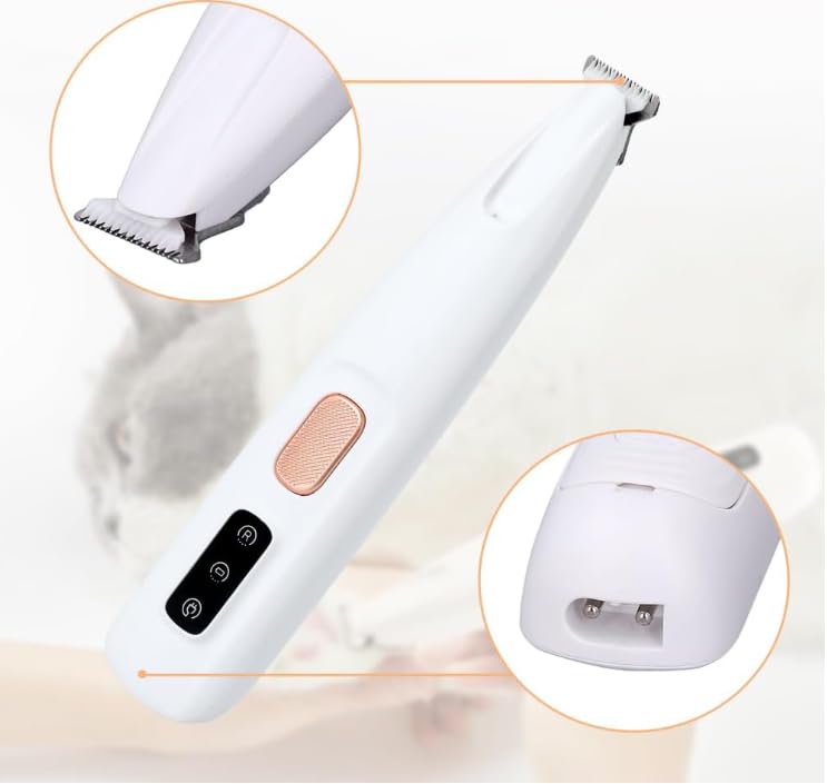 warmow Dog Trimmer, Saffory Paw Trimmer, Saffory Electric Dog Trimmer for Paws, Pet Paws Trimmer with Led Light, Rechargeable Low Noise Pet Trimmer Hair Clipper-1set White with Oil(1) - Image 5