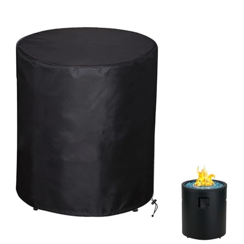 SheeChung Fire Pit Round Cover 24 D X 27 HHeavy Duty 600D Waterproof Weather Resistant Outdoor CoverFits 2024 inch Column Propane Gas Firepit Bowl - Image 1