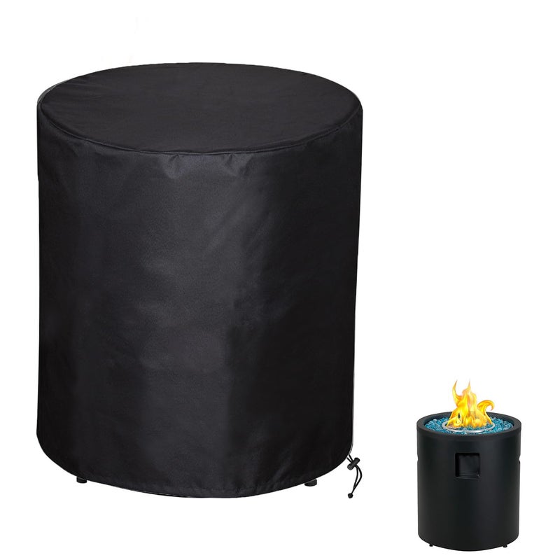 SheeChung Fire Pit Round Cover 24 D X 27 HHeavy Duty 600D Waterproof Weather Resistant Outdoor CoverFits 2024 inch Column Propane Gas Firepit Bowl - Image 2