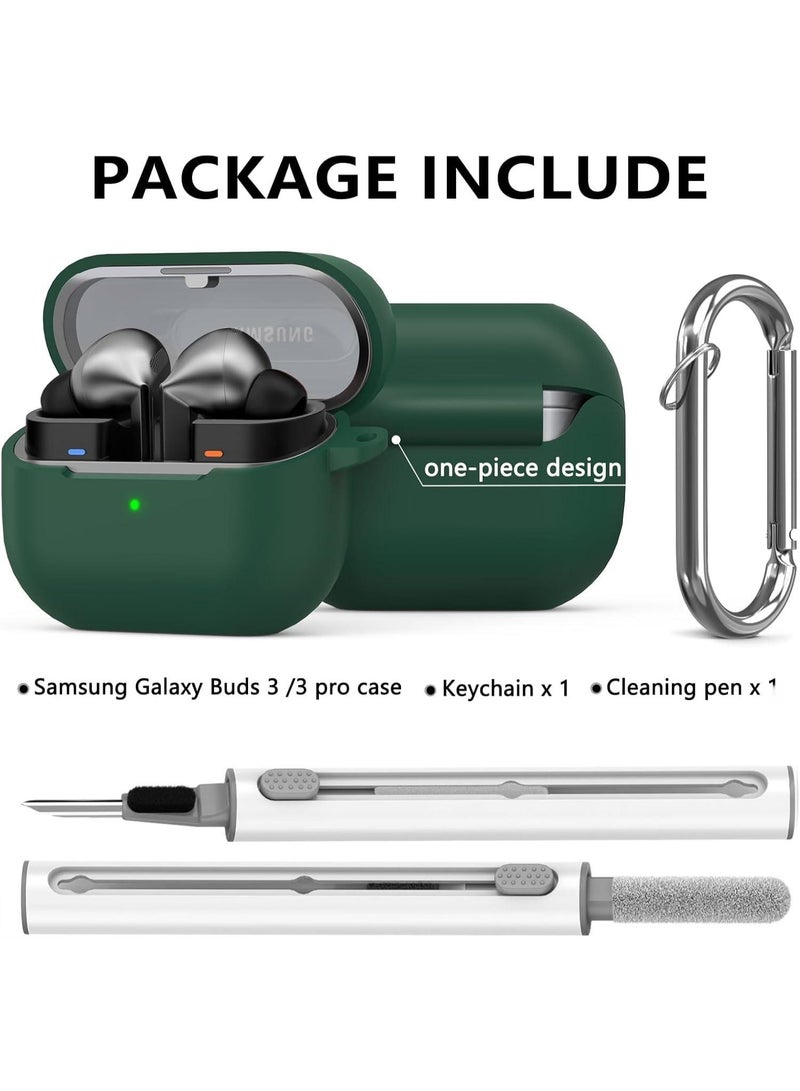 Samsung Galaxy Buds 3 / Buds 3 Pro Protective Case Cover with Cleaner Kit – Soft Silicone with Carabiner - Image 2