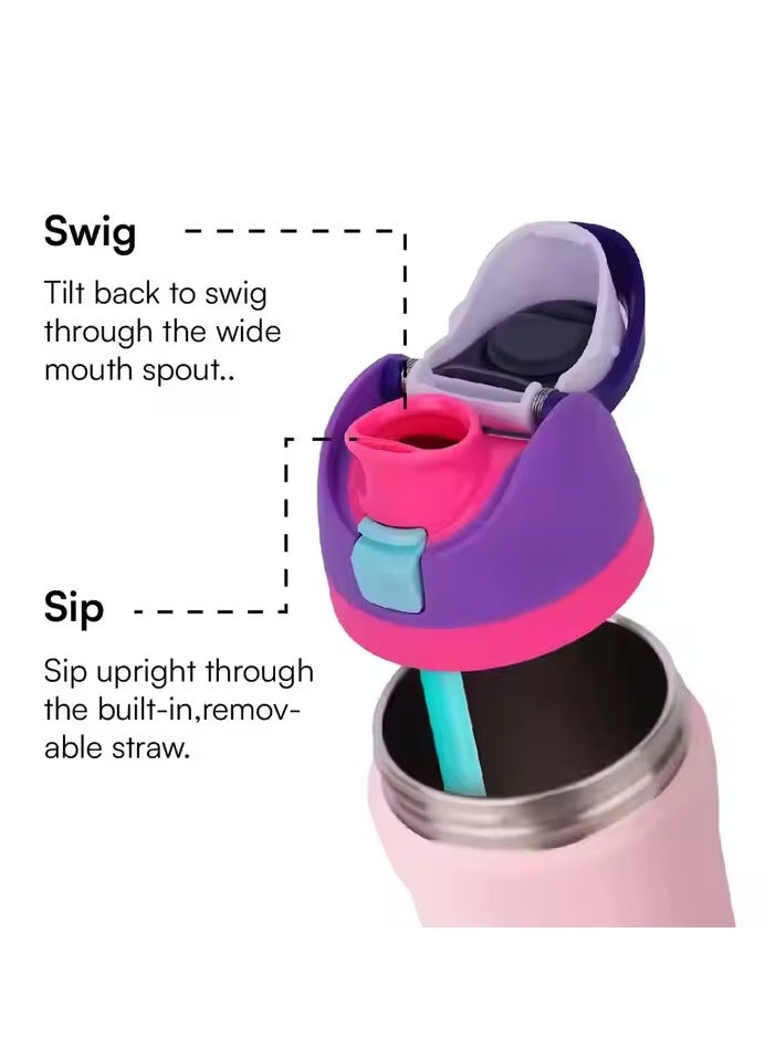 Serenova Leak-Proof 2-in-1 Stainless Steel Water Bottle with Straw & Handle – 24oz, 12H Hot & 24H Cold | BPA-Free, Double-Wall Insulated Thermos | For Gym, Office, School, Travel  - Image 2