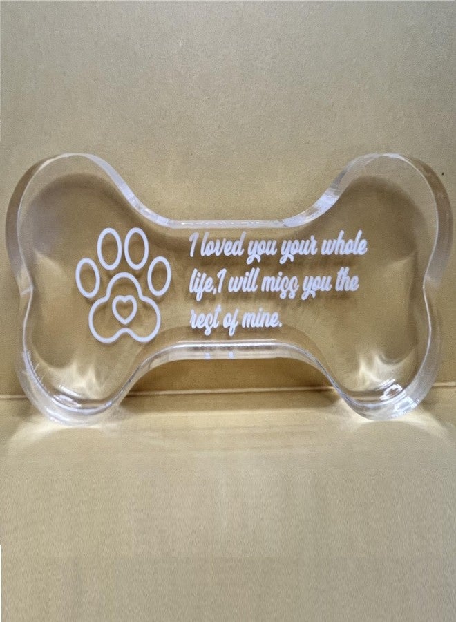 MoDinity Dog Sympathy Gift Crystal Bone Shape Decor, Pet Memorial Gifts Loss of Dog Ornament for Puppy Keepsake - Image 1