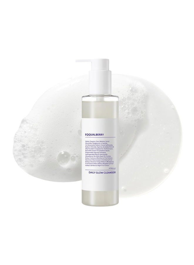 eqqualberry pH Balanced Daily Glow Gel Cleanser 7.1 fl oz. 210ml Moisturizing finish, Gentle Gel Cleaning, Korean Skincare EWG Green - Image 1